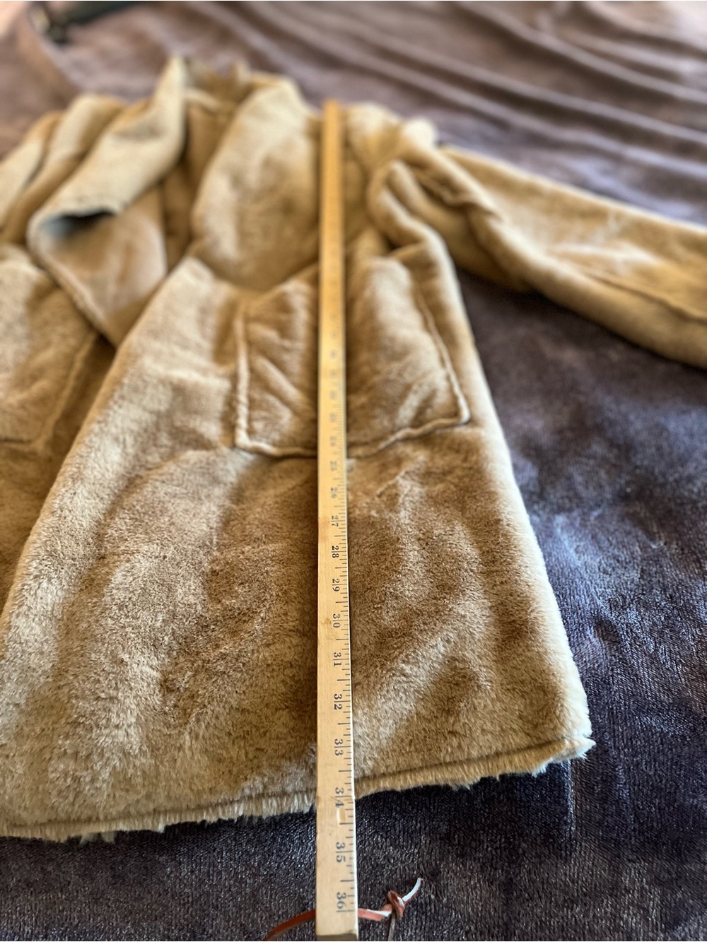 Altar’d State Tan Sherpa Reversible Faux Suede Jacket Size Large - Picture 14 of 16